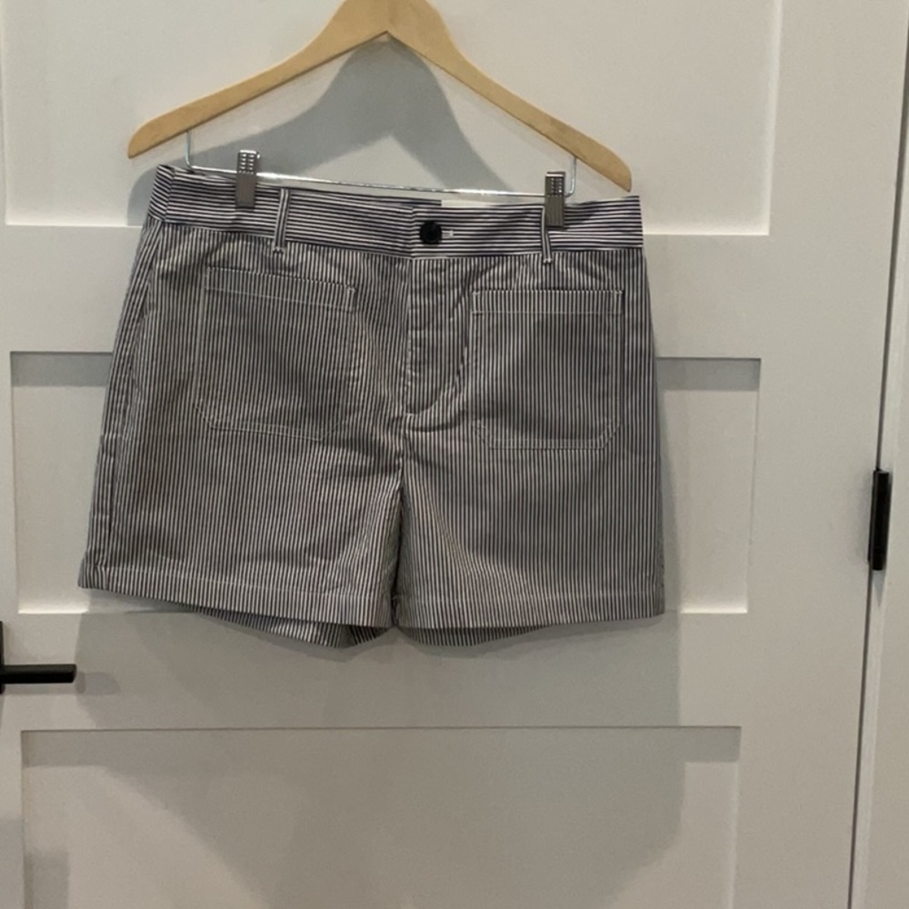 LOFT Navy and White Versatile Shorts